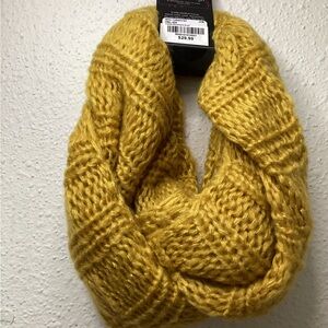 Chunky Mustard Knit Infinity Scarf